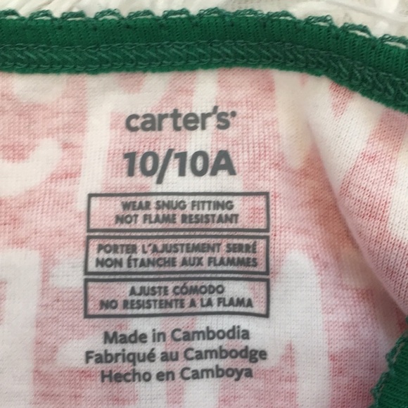 Carter's Infant & Toddler Girls Red Happy Merry Joy Christmas Pajamas 10/10 A - Picture 3 of 12